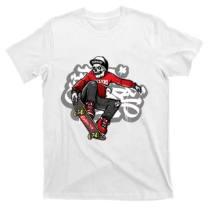 Skull Riding Skateboard T-Shirt