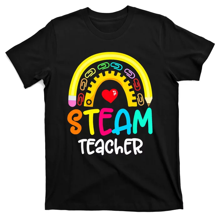 Steam-Teacher-Rainbow-Pencil-Back-To-School-T-Shirt Steam Teacher Rainbow Pencil Back To School T-Shirt
