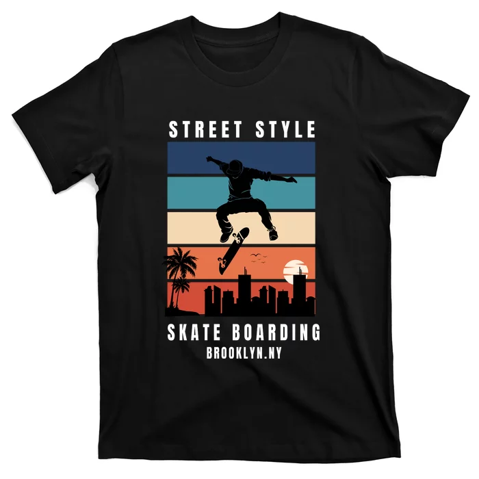 Street Style Skate Boarding Brooklyn T-Shirt