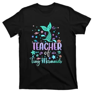Teacher Of Tiny Mermaid Mermazing Funny Back To School Girls T-Shirt