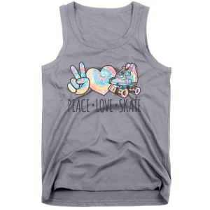 Tie Dye Roller Skating For Teen Peace Love Skate Gift Tank Top