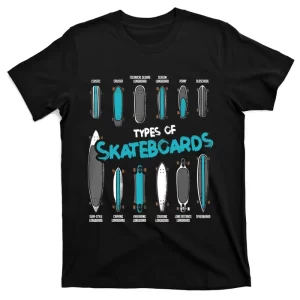 Types Of Skateboards Retro Boy Girl Skateboard Gift TShirt T-Shirt