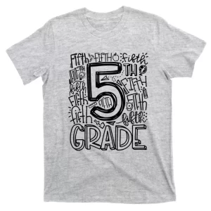 Typography 5th Grade Happy First Day Funny Back To School T-Shirt