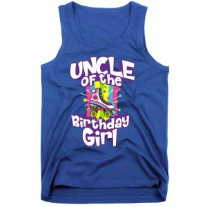 Uncle Of The Birthday Girl Funny Retro Roller Skate Gift Men Cute Gift Tank Top