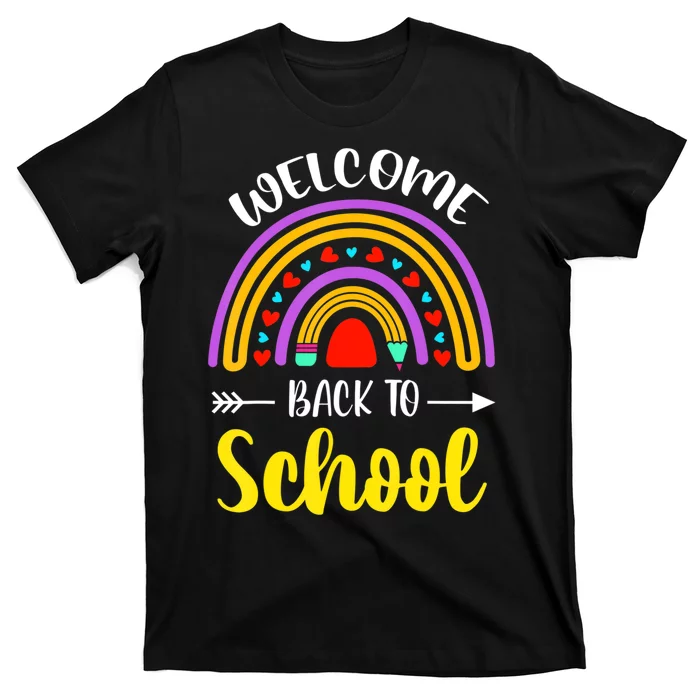 Welcome Back To School Survival Math Quiz Rainbow T-Shirt