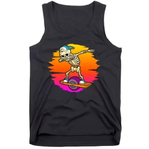 onewheel Skeleton Skateboard Dabbing Skate Skeleton float Tank Top