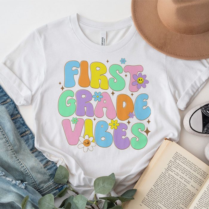 1st Day Of School 1st Grade Vibes Student Teacher Kids T Shirt 3