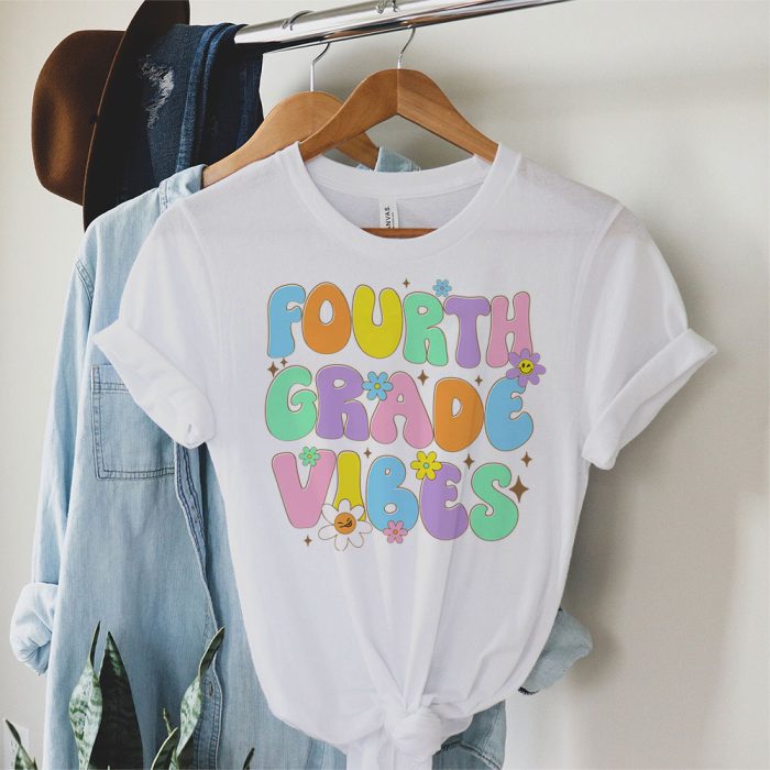 1st Day Of School 4th Grade Vibes Student Teacher Kids T Shirt 1