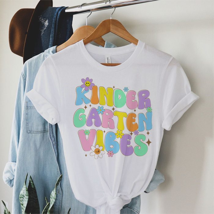 1st Day Of School Kindergarten Vibes Student Teacher Kids T Shirt 1