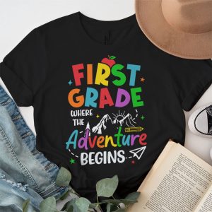 1st Grade Where The Adventure Begins Back To School Teacher Kids T Shirt 4 1