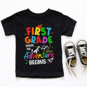 1st Grade Where The Adventure Begins Back To School Teacher Kids T Shirt 7 1