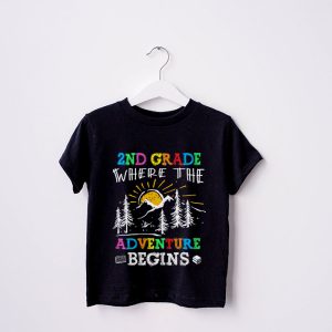 2nd Grade Where The Adventure Begins Back To School Teacher Kids T Shirt 6