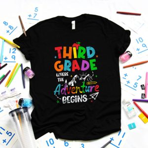3rd Grade Where The Adventure Begins Back To School Teacher Kids T Shirt 5 1