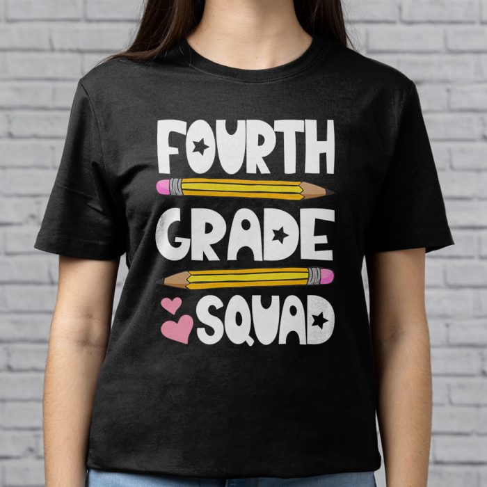 4th Grade Squad First Teacher Student Team Back To School T Shirt b 4