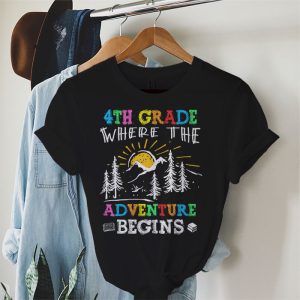 4th Grade Where The Adventure Begins Back To School Teacher Kids T Shirt 1