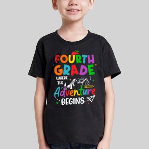 4th Grade Where The Adventure Begins Back To School Teacher Kids T Shirt 2 1