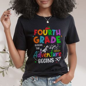 4th Grade Where The Adventure Begins Back To School Teacher Kids T-Shirt