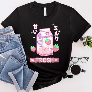 90s Japanese Otaku Anime T-Shirt Aesthetic Stylish Milk Cute T-Shirt 4