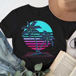 90s Retro Palm Tree Japanese Otaku Aesthetic Vaporwave Art T Shirt 2 1