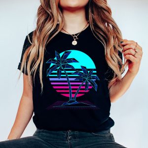 90s Retro Palm Tree Japanese Otaku Aesthetic Vaporwave Art T Shirt 4 1