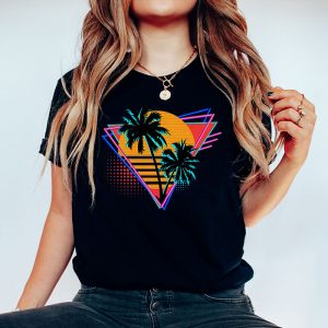 90s Retro Palm Tree Japanese Otaku Aesthetic Vaporwave Art T Shirt 5 1