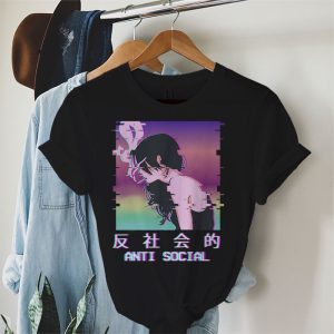 Aesthetic Sad Antisocial Anime Girl Japanese Emo Goth T Shirt 2 2