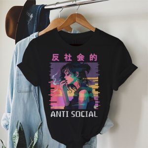 Aesthetic Sad Antisocial Anime Girl Japanese Emo Goth T Shirt 2