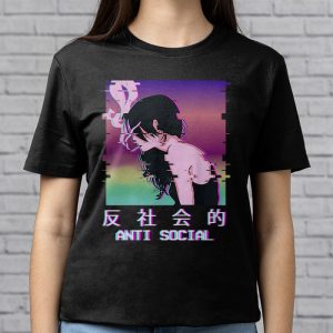 Aesthetic Sad Antisocial Anime Girl Japanese Emo Goth T Shirt 2 4