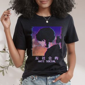 Aesthetic Sad Antisocial Anime Girl Japanese Emo Goth T Shirt 3 1 1