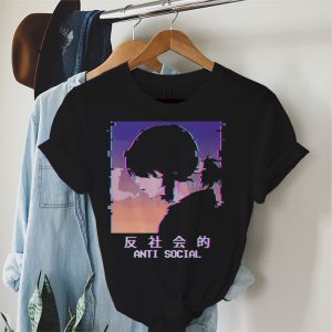 Aesthetic Sad Antisocial Anime Girl Japanese Emo Goth T Shirt 3 2