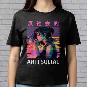 Aesthetic Sad Antisocial Anime Girl Japanese Emo Goth T Shirt 4