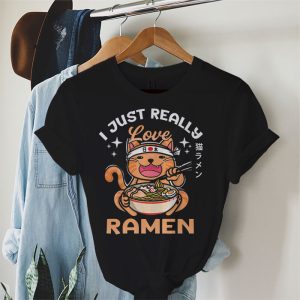 Anime Cat Kawaii Shirt Love Ramen Japanese Noodles Cat T Shirt 2 2