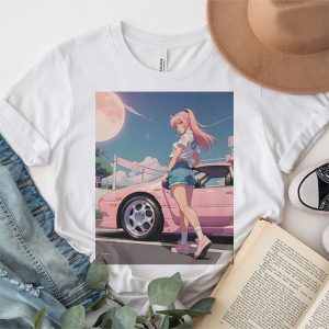 Anime Girl Waifu Japanese Retro 90s Lofi Aesthetic Otaku T Shirt 4 3