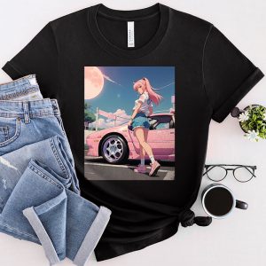 Cute Anime Girl Japanese Retro 90s Lofi Aesthetic Otaku T-Shirt 4