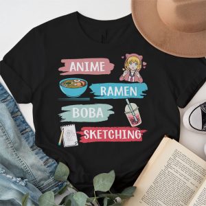 Anime Ramen Boba Sketching Kawaii Anime Lover Merch Gift T Shirt 2.1 2