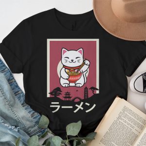 Anime Ramen Cat Retro Japanese Noodles Aesthetic Kawaii Gift T Shirt 2 1