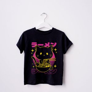 Anime Ramen Cat Retro Japanese Noodles Aesthetic Kawaii Gift T Shirt 3