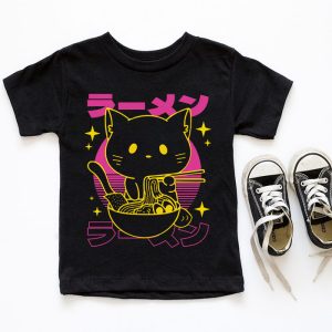 Anime Ramen Cat Retro Japanese Noodles Aesthetic Kawaii Gift T Shirt 6