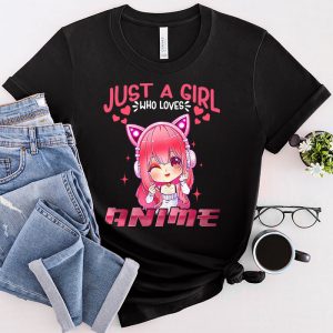 Anime Shirts For Girls Women Just A Girl Who Loves Anime T-Shirt 2