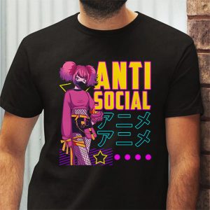 Anti Social Japanese Text Aesthetic Vaporwave Anime Gift T Shirt 3 2