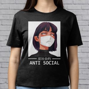 Anti Social Japanese Text Aesthetic Vaporwave Anime Gift T Shirt 4