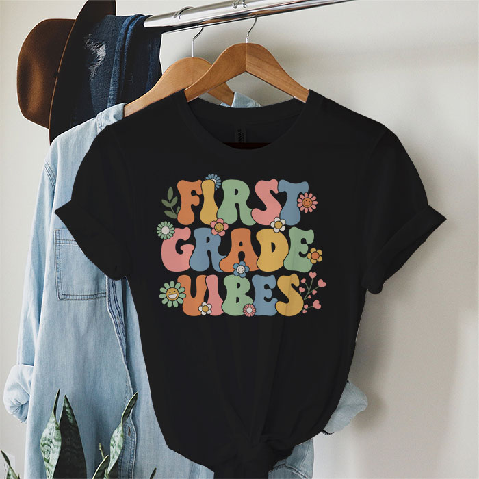 Back-To-School-First-Grade-Vibes-Retro-Teacher-Women-Kids-T-Shirt-1-1 Back To School First Grade Vibes Retro Teacher Women Kids T Shirt 1 1