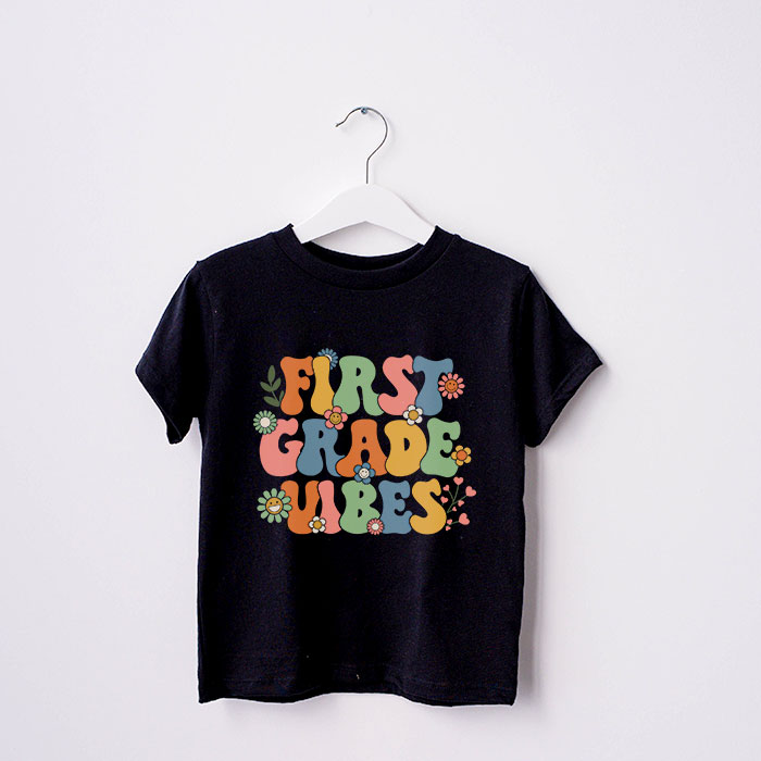 Back-To-School-First-Grade-Vibes-Retro-Teacher-Women-Kids-T-Shirt-1-2 Back To School First Grade Vibes Retro Teacher Women Kids T Shirt 1 2