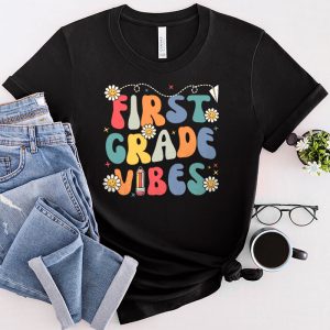 Back To School First Grade Vibes Retro Teacher Women Kids T-Shirt 2
