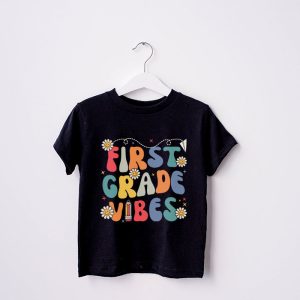 Back To School First Grade Vibes Retro Teacher Women Kids T Shirt 2 4