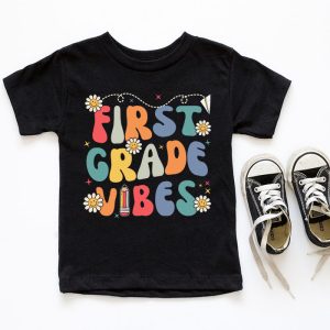 Back To School First Grade Vibes Retro Teacher Women Kids T Shirt 2 5