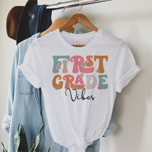 Back To School First Grade Vibes Retro Teacher Women Kids T Shirt 3 2