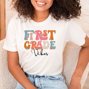 Back To School First Grade Vibes Retro Teacher Women Kids T-Shirt 3