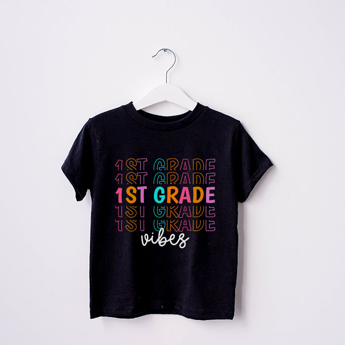 Back-To-School-First-Grade-Vibes-Retro-Teacher-Women-Kids-T-Shirt-4-3 Back To School First Grade Vibes Retro Teacher Women Kids T Shirt 4 3