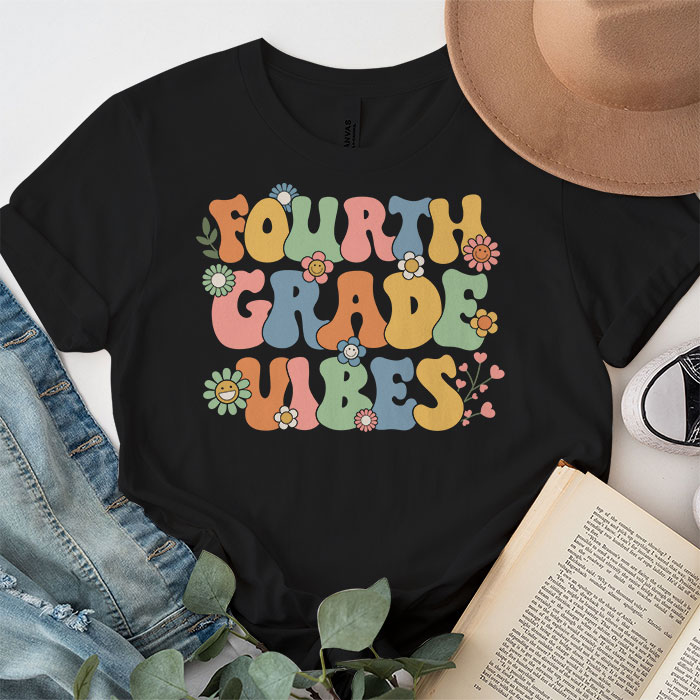 Back-To-School-Fourth-Grade-Retro-Teacher-Women-Kids-T-Shirt-1-3 Back To School Fourth Grade Retro Teacher Women Kids T Shirt 1 3